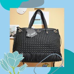 Black Woven Handbag by Simply Vera Vera Wang